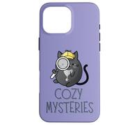 Cozy Mystery Cute Cat Detective Murder Mystery Book Lover Case for iPhone 16 Pro Max