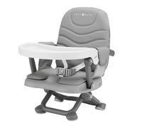 Cozy N Safe Dee Highchair Portable Foldable Compact, Lightweight, Secure with 3-Point Harness, Double Seat Belts, Removable PU Cushions, Dishwasher Safe Tray, Easy Storage (Grey)