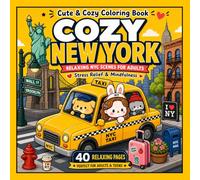 Cozy New York Coloring Book: Cute NYC Scenes for Relaxation, Stress Relief & Mindfulness for Adults & Teens (Coloring Book for Adult & Teen)