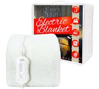 Cozy Night Single Size Electric Blanket Heated with 3 Heat Settings - Quick Fit Underblanket - Fleece Material Machine Washable