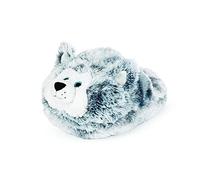 COZY NOXXIEZ Plush Foot Warmers - Farm Animals - Cute Cosy One-piece Animal Slippers With Cuddly Soft Cushion For Kids & Adults (Husky)