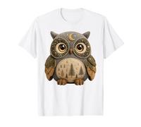 Cozy Owl Forest Moon Stars Art Value Graphic T-Shirt