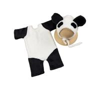 Cozy Panda Costume for Infant Photoshoots Breathable Jumpsuit with Matching Hat Family Celebrations Newborns Photography Gift