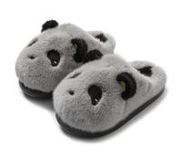 Cozy Panda Slippers for Adults, Plush Animal Slippers with Lightweight Non-Slip EVA Sole, Cute Slippers for Women (Grey, M, Adult, Women, 5.5, Numeric Range, UK Footwear Size System, 6.5, Medium)
