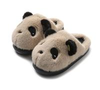 Cozy Panda Slippers for Adults, Plush Animal Slippers with Lightweight Non-Slip EVA Sole, Cute Slippers for Women (Brown, M, Adult, Women, 2.5, Numeric Range, UK Footwear Size System, 3, Medium)