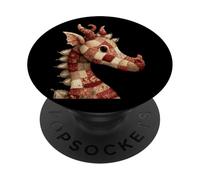Cozy Patchwork Dragon Quilt Pattern Fantasy PopSockets Adhesive PopGrip