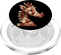 Cozy Patchwork Dragon Quilt Pattern Fantasy PopSockets PopGrip for MagSafe