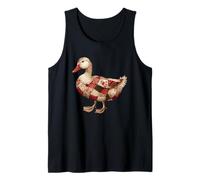 Cozy Patchwork Duck Rustic Country Quilting Cottage Tank Top