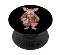 Cozy Patchwork Pig In Pajama Outfit Fantasy PopSockets Adhesive PopGrip