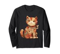 Cozy Patchwork Quilted Cat Floral Rustic Cottagecore Long Sleeve T-Shirt