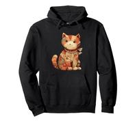Cozy Patchwork Quilted Cat Floral Rustic Cottagecore Pullover Hoodie