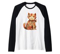Cozy Patchwork Quilted Cat Floral Rustic Cottagecore Raglan Baseball Tee