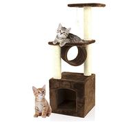 COZY PET Cat Tree 91cm Tall - Large Multi-Level Cat Tower, Heavy Duty Natural Sisal Scratching Posts, Stable Climbing and Activity Centre, Kitten Tree Tower for Indoor Cats | CT01-Choc