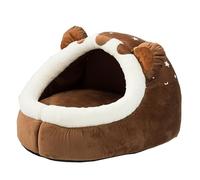 Cozy Pet Cave Bed - Adorable Bear-Shaped Hideaway for Small Dogs and Cats - Plush Enclosed Nesting House with Soft Cushion - Washable Animal Den for Indoor Comfort - Cute Puppy Kitten Sleeping Pod