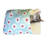 Cozy Pet Cave Warm Closed Bed Fleece Sleeping Pod | Portable Anti Skid Base House, Washable Mat Cushion for Comfortable Nap on Floor or Sofa for Cats, 18.9