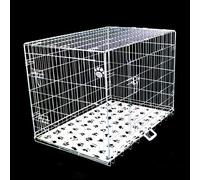 Cozy Pet Dog Crate 42" Galvanised Chew Proof Metal Tray and Vet Bed Large Silver Dog Cage 107.5cm Long Folding Silver Puppy Crate Puppy Cage with Chew Proof Metal Tray, Pen, Cat Carrier DC42S + VB42C