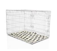 Cozy Pet Dog Crate 42" Grey Chew Proof Metal Tray and Vet Bed Large Grey Dog Cage 107.5cm Long Folding Puppy Crate Puppy Cage with Chew Proof Metal Tray, Pen, Cat Carrier DC42G + VB42C