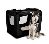 Cozy Pet Fabric Dog Crate in Black, XL Size 90cm, Cat Pet Carrier Soft Sided Travel Crate Folding Transport Travel Cage Ideal for Dogs, Puppies, Cats, Rabbits, etc. FDC-XL-BLK