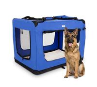 Cozy Pet Fabric Dog Crate in Blue, XXL Size 101cm, Cat Pet Carrier Soft Sided Travel Crate Folding Transport Travel Cage Ideal for Dogs, Puppies, Cats, Rabbits, etc. FDC-XXL-BL