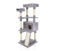 COZY PET Heavy Duty Cat Tree for Large Multiple Cats - Strong Climbing Frame with Extra Thick Scratching Posts | CT20-Light Grey