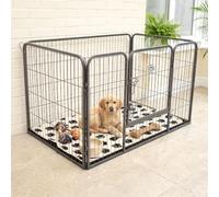 Cozy Pet Heavy Duty Playpen Puppy Playpen Inc Vet Bed Dog Crate 75.5cm High, 4 Models Size Large - Rabbit Run Dog Cage Whelping Box with Heavy Duty ABS Floor HDDP03 + VB48C
