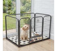 Cozy Pet Heavy Duty Playpen with Vet Bed Dog Crate Puppy Playpen Small 4 Models Rabbit Run Dog Cage or Crate Whelping Box with Heavy Duty ABS Floor HDDP01 + VB36C