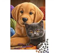 Cozy Pet Knitting Kit Jigsaw Puzzles Puzzles for Adults Kids. 1000 Pieces Whimsical Challenge Toy Educational Game Home Decoration for Educational Games Gifts 70x50cm/1000pcs