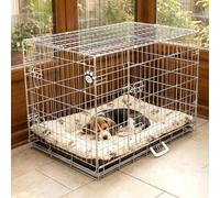 Cozy Pet Medium Dog Crate with Metal Tray 36" 92cm Long Medium Silver Dog Cage with Chew Proof Metal Tray Folding Puppy Crate Cat Carrier Galvanised Puppy Cage DC36S