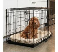 Cozy Pet Medium Dog Crate with Metal Tray 36" Black 92cm Long Medium Dog Cage with Chew Proof Metal Tray Folding Puppy Crate Cat Carrier Puppy Cage DC36B.