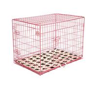 Cozy Pet Medium Dog Crate with Metal Tray and Vet Bed 36" 92cm Long Medium Pink Dog Cage with Chew Proof Metal Tray Folding Pink Puppy Crate Cat Carrier Puppy Cage DC36P + VB36C