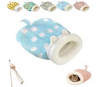 Cozy Pet Nest for Cats and Dogs, 360° Warm Semienclosed Soft Plush Pet Sleep Bags, Portable Warm Feline Bed Pets Nest, Windproof Design, Four Season Universal Washable (Blue, 14 * 18inch)