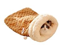 Cozy Pet Nest for Cats and Dogs, 360°Wrap Comfortable Pet Snuggle Sack, Hideaways Pet Snuggle Sack for Kitten Puppy (Brown - Plus,Large)