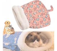Cozy Pet Nest for Cats and Dogs,360° Wrap Soft Plush Cat Dog Sleeping Bag for Indoor,Self-Warming Pet Nest,Soft Plush Cute Puppy Kitty Cat Cave Beds,Portable P/et N/est, for All Seasons Indoors (A, L)
