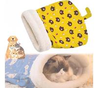 Cozy Pet Nest for Cats and Dogs,360° Wrap Soft Plush Cat Dog Sleeping Bag for Indoor,Self-Warming Pet Nest,Soft Plush Cute Puppy Kitty Cat Cave Beds,Portable P/et N/est, for All Seasons Indoors (C, L)
