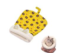 Cozy Pet Nest for Cats and Dogs, Cat Dog Sleeping Bag for Indoor, Cat Winter Sleeping Bag, 360°Self Warming Pet Bed Calm and Cozy Wrap, Comfortable Cats Cave Soft Kitten Nest Bed For Pets (Yellow, B)
