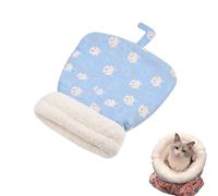 Cozy Pet Nest for Cats and Dogs, Cat Dog Sleeping Bag for Indoor, Cat Winter Sleeping Bag, 360°Self Warming Pet Bed Calm and Cozy Wrap, Comfortable Cats Cave Soft Kitten Nest Bed For Pets (Blue, A)