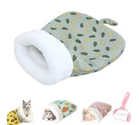 Cozy Pet Nest, Soft Plush Self-Warming Bed for Cats and Dogs, 360° Semi-Enclosed Sleeping Sack, Portable Calming Bed for All Seasons