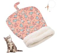 Cozy Pet Nest, Winter Furry Cat Sleeping Bag for Indoor Cats, Cute Cosy Cat Bed Cave Tunnel Bag, 360° Wrap Comfortable Cats Sack (B, L: 45cm x 55cm)