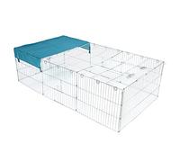 Cozy Pet Rabbit Run Galvanised Steel 2.15m Long Playpen Rectangular with Sun Shade Guinea Pig Pen, Dog Puppy Cage Ferret Play Pen RR05