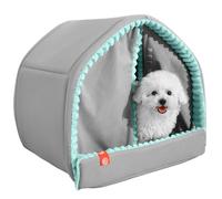 Cozy Pet Tent Bed - Cloth Cat hide out, Insulated Dog Pod | Small Enclosed Kitten Tent with Front Flap, Year-Round Comfy Resting Shelter for Indoor Sleeping Area Puppies and Compact Pet Lounge