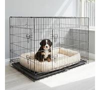 Cozy Pet XL Dog Crate 48" Black with ABS Tray Folding 122cm Large Dog Cage, Puppy Crate, Puppy Cage Pet Pen Cat Carrier Transport Inc Carry Handle, DCP48B