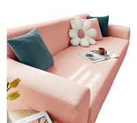 Cozy Pink Soft Polyester Stretch Sofa Cover with Free Pillowcase Elastic 2-Seater Couch Protector (145-185 cm) - Durable Furniture Slipcover for Home Decor