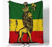 Cozy Plush Fleece Throw Retro Animals Lion Flag Colorful Small Single Size 127 X 152 Cm Warm Fluffy Lightweight Plush Cozy For Sofa Bed Couch Bedroom Living Room Boys Girls Teens Adults