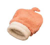 Cozy Plush Pet Cat sleeping bag, Coral Orange with Lambswool Lining, Soft Velvet Feel, 60x30cm, Snuggle Hideaway Design