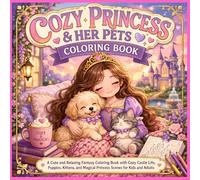 Cozy Princess & Her Pets Coloring Book: A Cute and Relaxing Fantasy Coloring Book with Cozy Castle Life, Puppy & Kitten Scenes for Kids and Adults (Cozy Princess Coloring Collection)