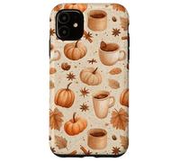 Cozy Pumpkin Coffee Cinnamon & Autumn Leaves Watercolor Art Case for iPhone 11