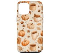 Cozy Pumpkin Coffee Cinnamon & Autumn Leaves Watercolor Art Case for iPhone 12/12 Pro