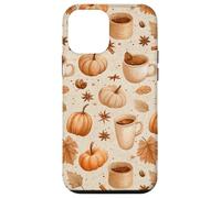 Cozy Pumpkin Coffee Cinnamon & Autumn Leaves Watercolor Art Case for iPhone 12 mini
