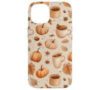 Cozy Pumpkin Coffee Cinnamon & Autumn Leaves Watercolor Art Case for iPhone 14