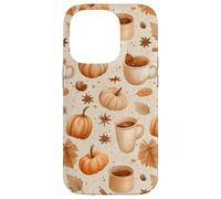 Cozy Pumpkin Coffee Cinnamon & Autumn Leaves Watercolor Art Case for iPhone 14 Pro
